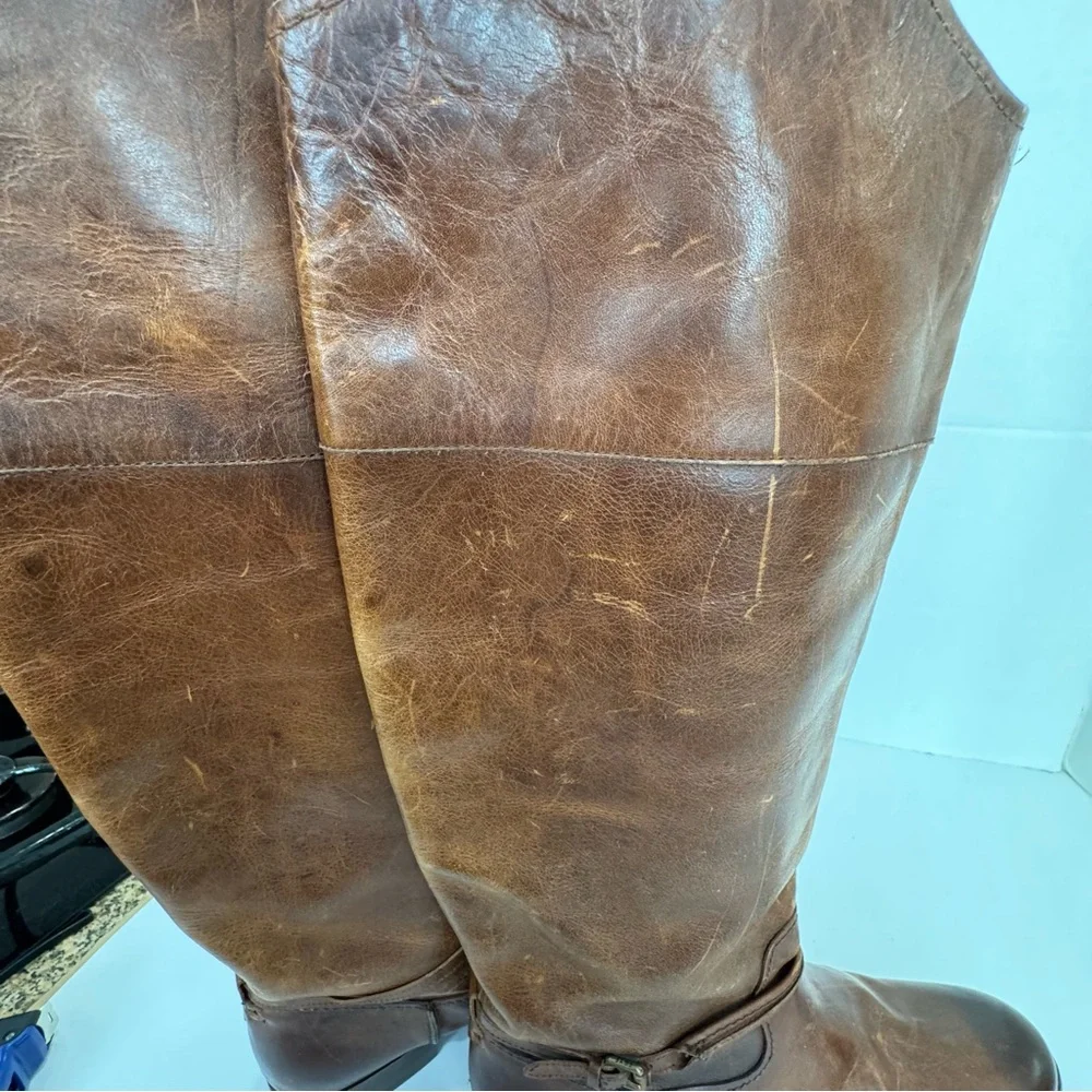 FRYE size 11 Melissa leather riding boots in sturdy leather small ankle buckle - Picture 10 of 16